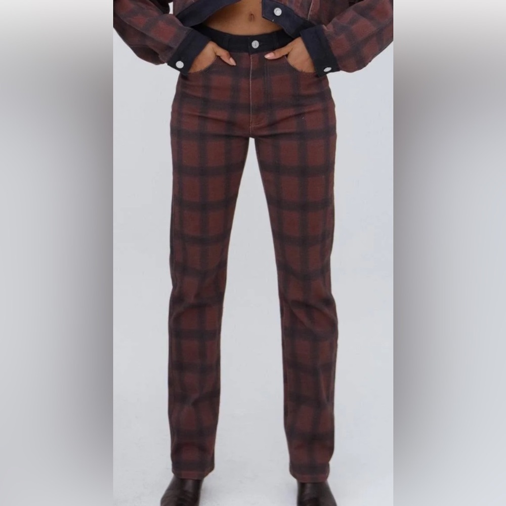 WEWOREWHAT Plaid Colorblock Icon Jeans size 25